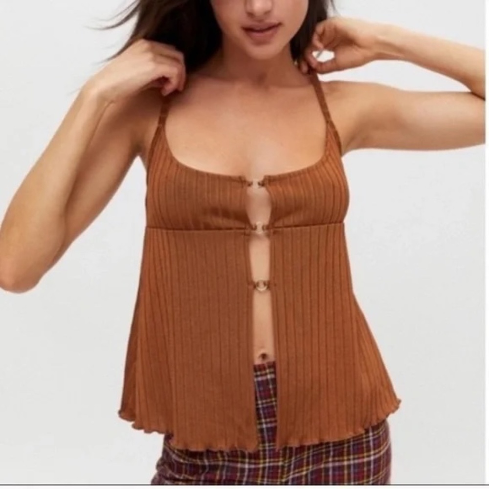 Urban Outfitters UO Verity O-Ring Y2K Cami Top in Brown size S